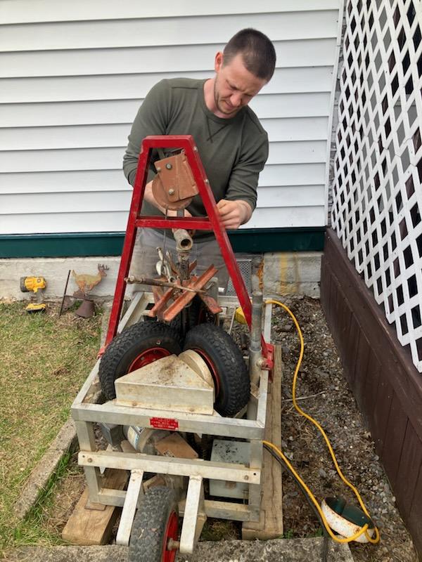Sewer line maintenance work