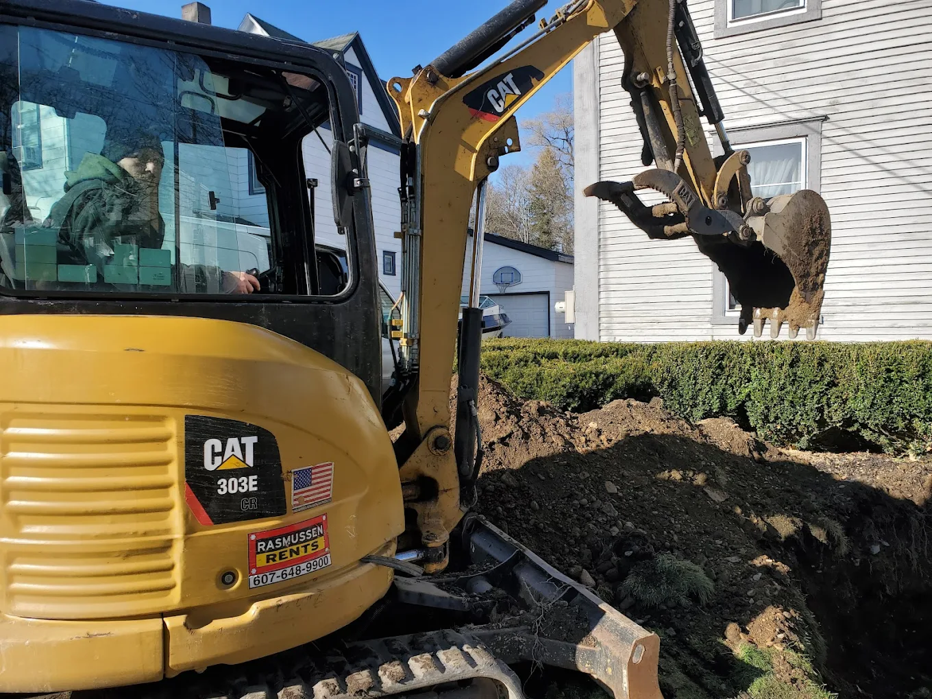 Sewer line excavation work